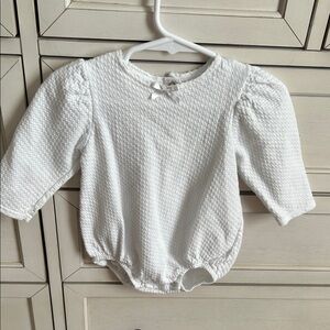 White Textured Baby Onesie - Vintage Carter’s